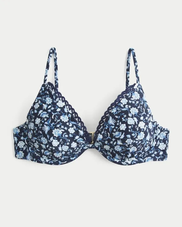 Stitched Trim Underwire Bikini Top