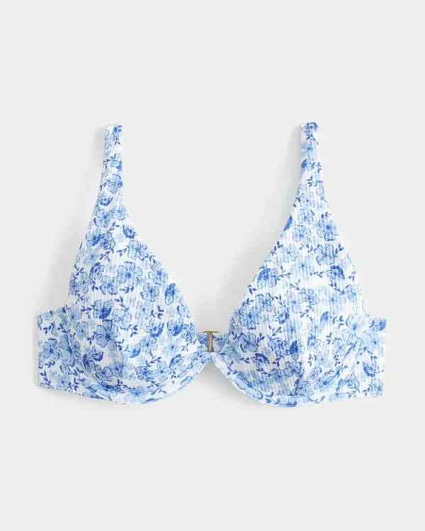 High Apex Ribbed Underwire Bikini Top