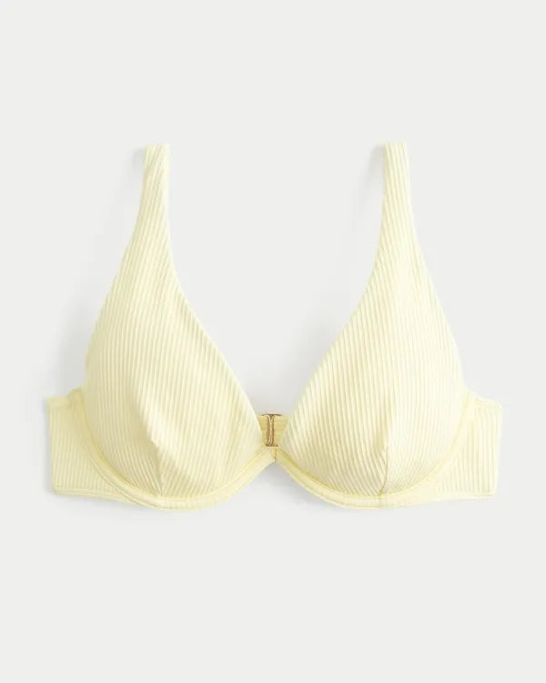 High Apex Ribbed Underwire Bikini Top