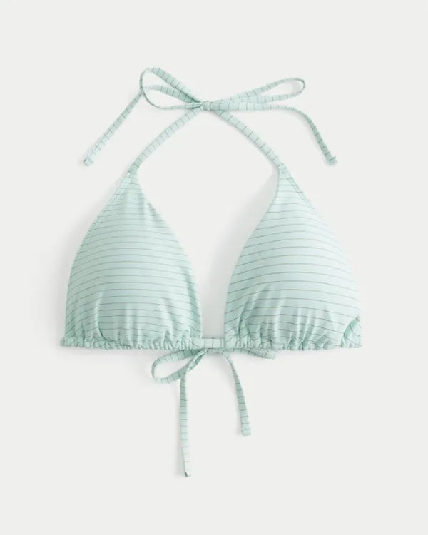Shimmer Stripe Triangle Bikini Top