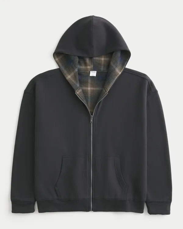 Boxy Reversible Zip-Up Hoodie
