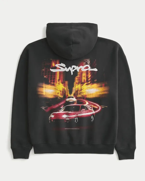 Boxy Toyota Supra Graphic Hoodie