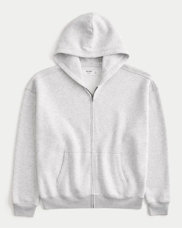 Boxy Zip-Up Hoodie