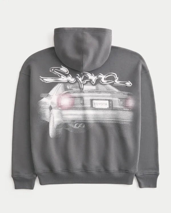 Boxy Toyota Supra Graphic Hoodie