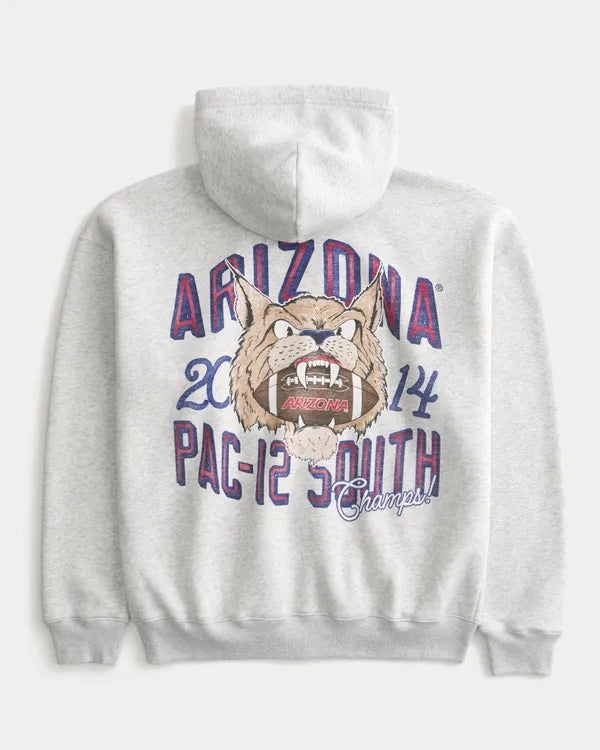Boxy Zip-Up University of Arizona Wildcats Graphic Hoodie