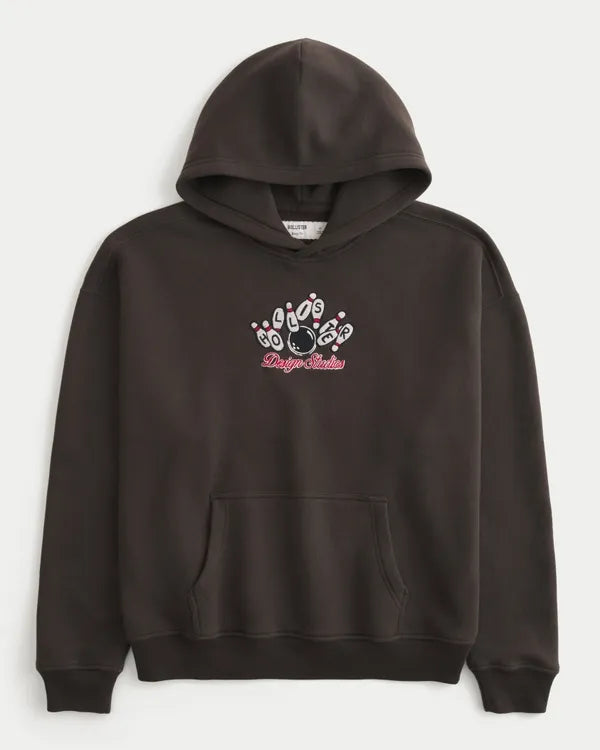 Boxy Bowling Logo Graphic Hoodie
