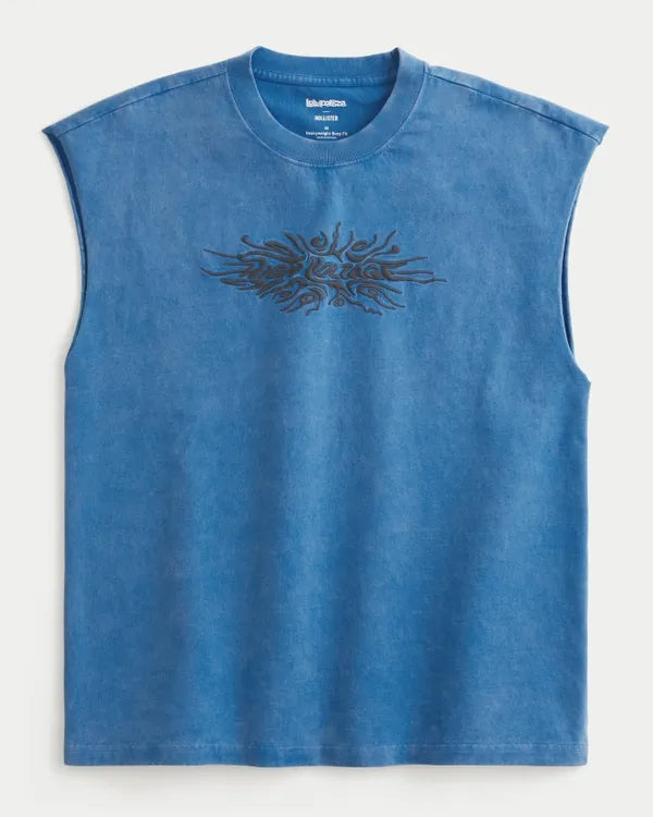 Boxy Heavyweight Graphic Cutoff Tank