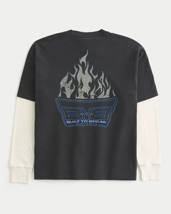 Boxy Layered 2-in-1 Built to Break Graphic Tee