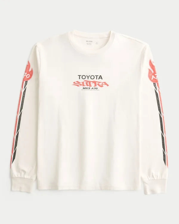 Relaxed Long-Sleeve Toyota Supra Graphic Tee