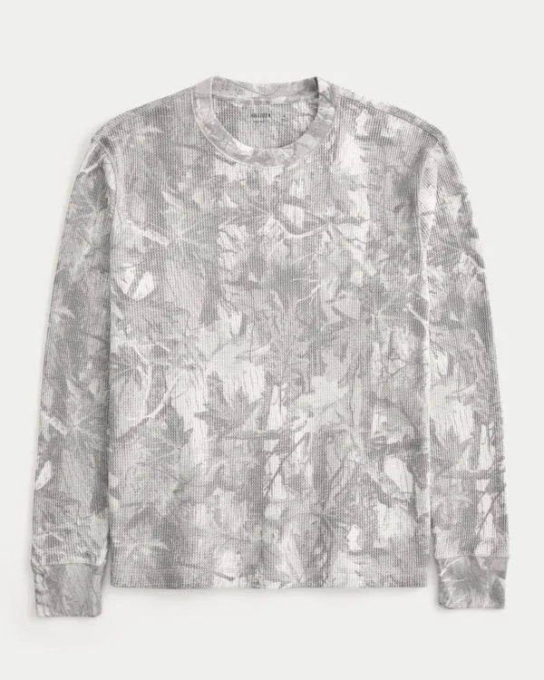 Relaxed Long-Sleeve Camo Thermal Crew Shirt