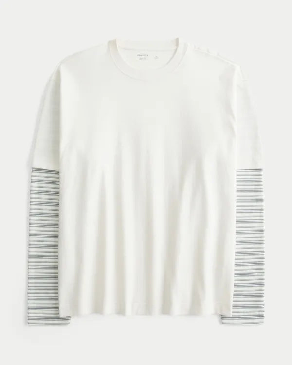 Boxy Layered 2-in-1 Crew T-Shirt