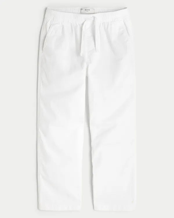Linen-Blend Loose Pull-On Pants