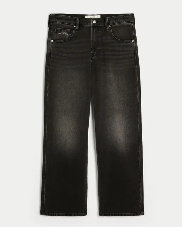 Low-Rise Star Applique Baggy Jeans