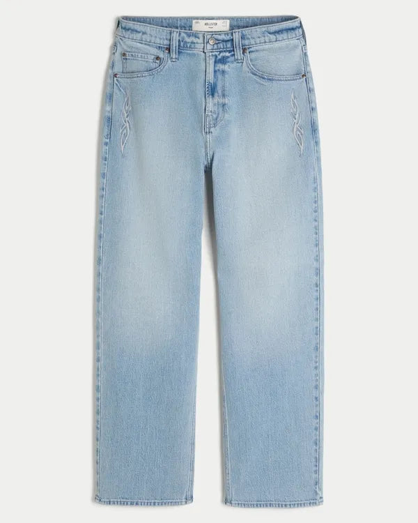 Embroidered Graphic Baggy Jeans
