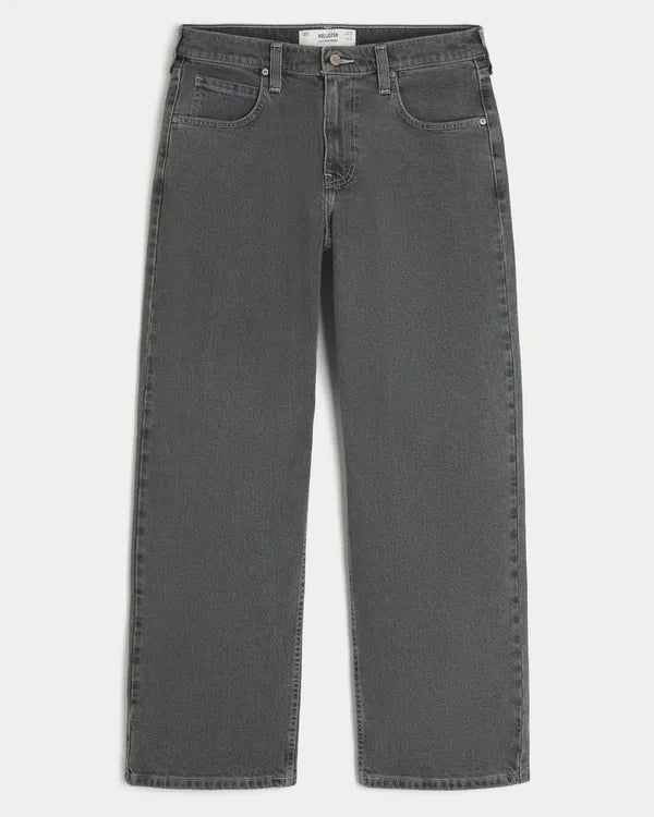 Low-Rise Back Graphic Baggy Jeans