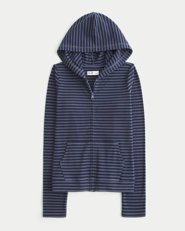 Seamless Fabric Zip-Up Hoodie