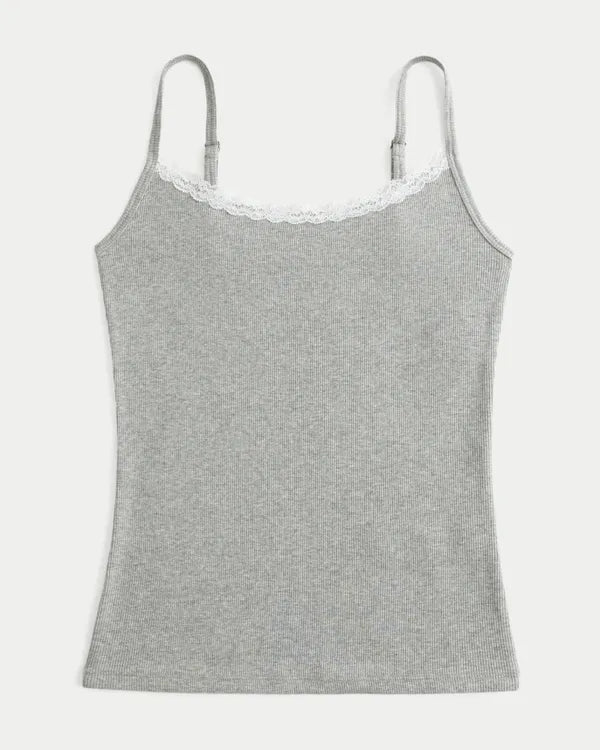 Rib Lace Trim Cami