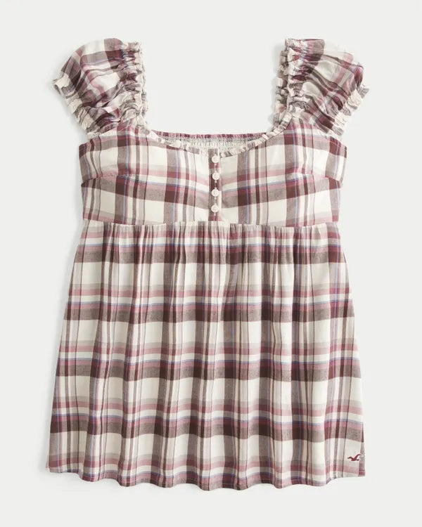 Cap Sleeve Tunic Babydoll Top