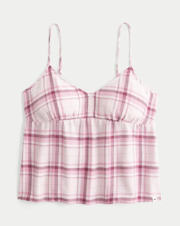 Flannel Babydoll Top