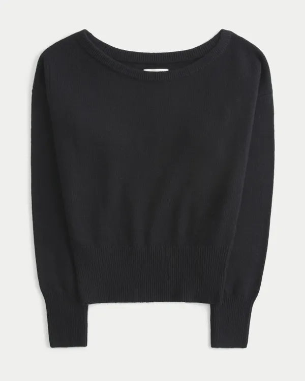 Slouchy Banded Off-the-Shoulder Sweater