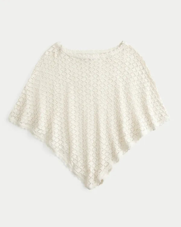 Open-Stitch Sequin Poncho