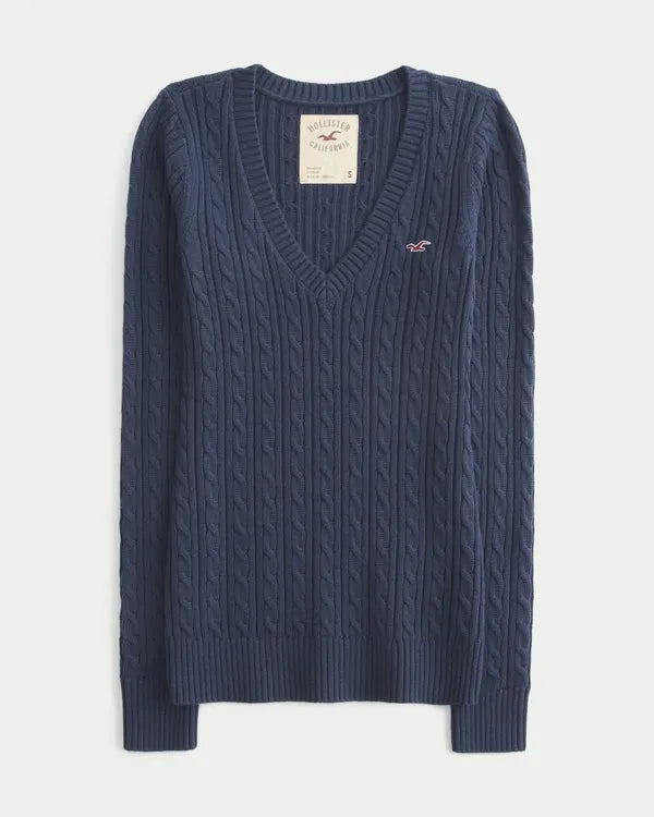 Hollister Ivy Cable-Knit V-Neck Sweater