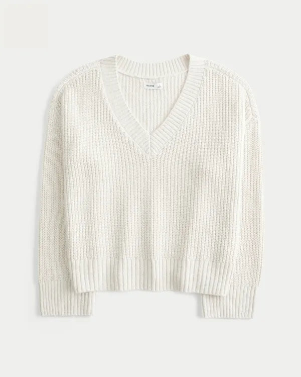 Easy V-Neck Shaker Sweater