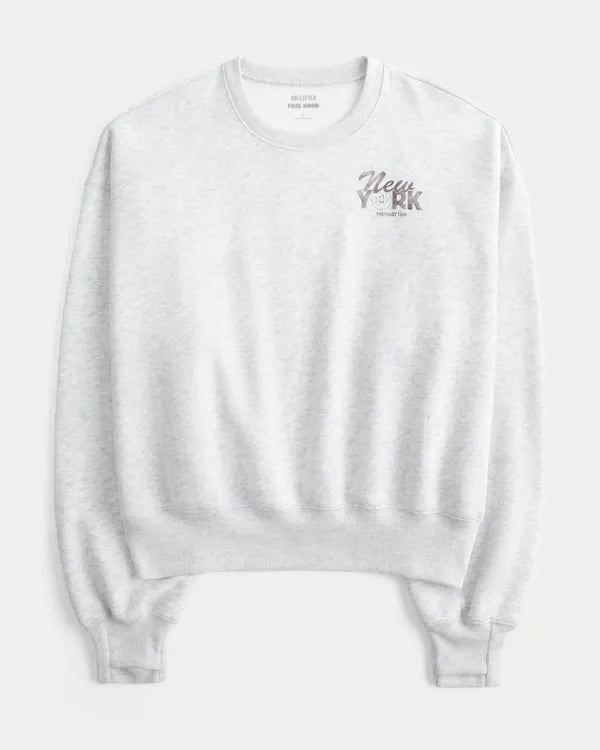 Hollister Feel Good Graphic Classic Crew Sweatshirt
