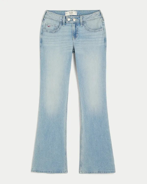 Low-Rise Tab Waist Y2K Bootcut Jeans
