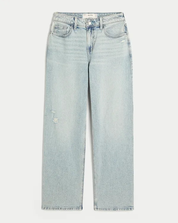 High-Rise Distressed Dad Jeans