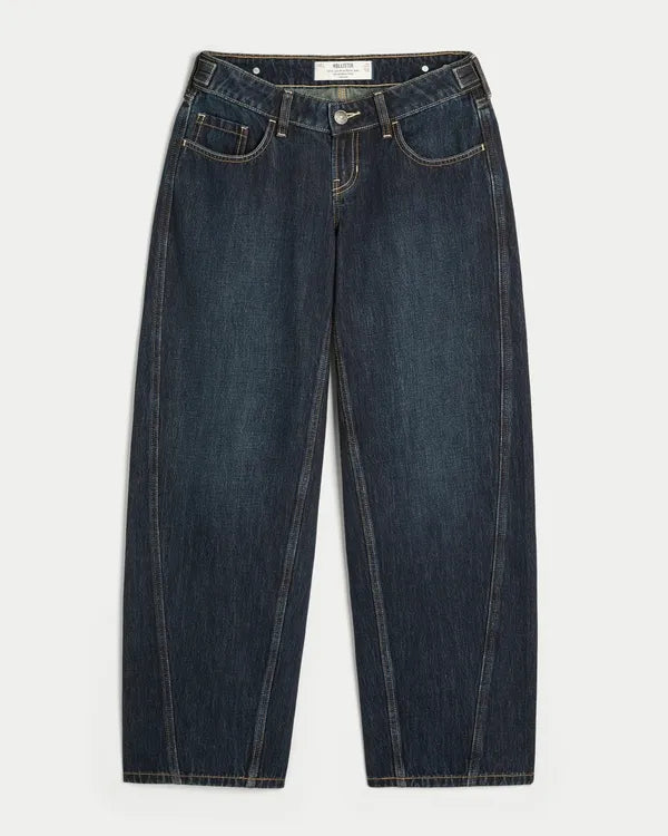 Hollister Andi Adjustable Ultra Low-Rise Barrel Jeans