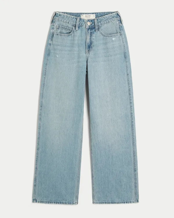 High-Rise Distressed Baggy Jeans
