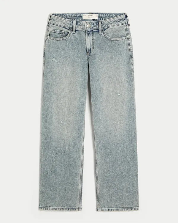 Low-Rise Distressed Dad Jeans