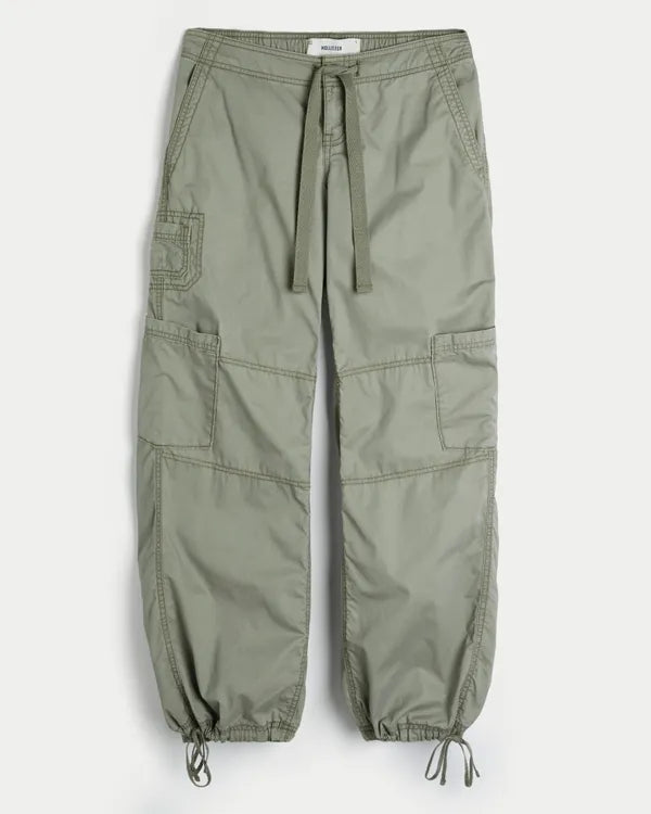 Ultra Low-Rise Baggy Tie Waist Utility Pants