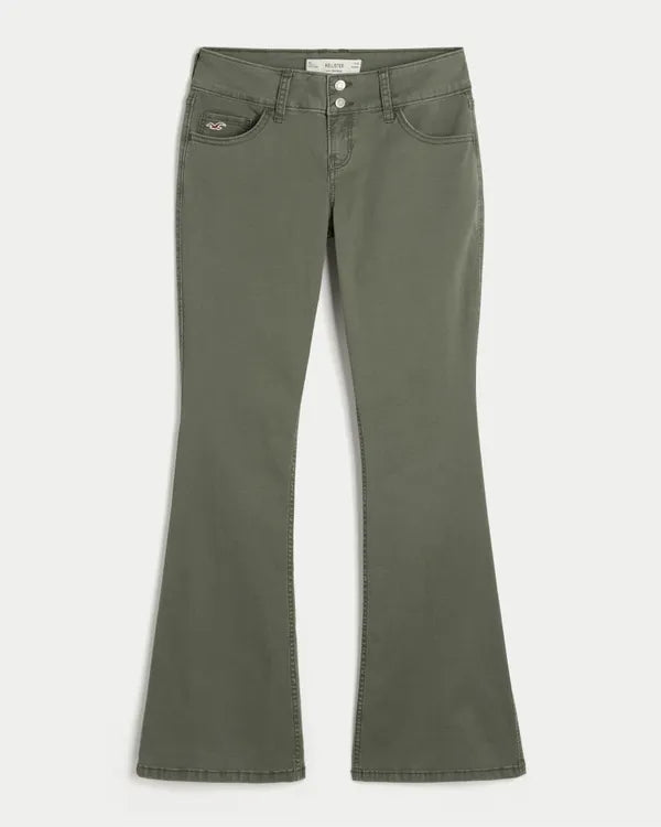Low-Rise Twill Bootcut Pants