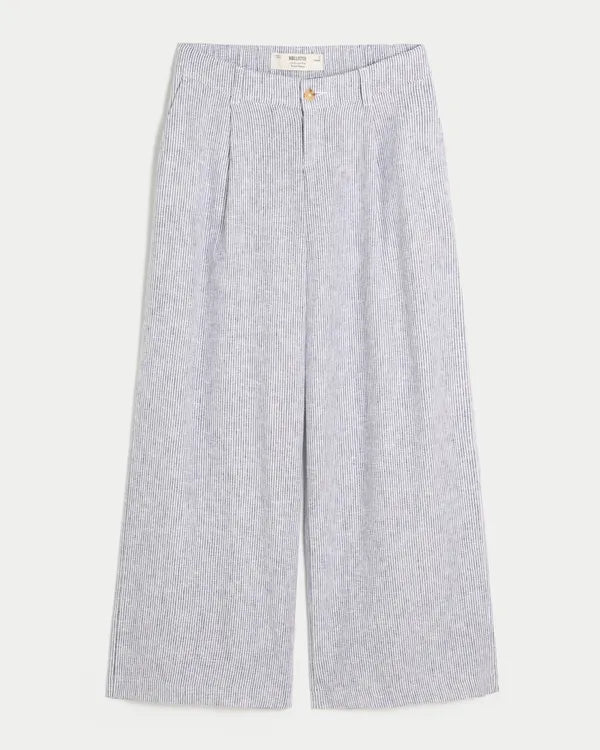 Hollister Livvy Ultra Low-Rise Linen-Blend Super Baggy Pants