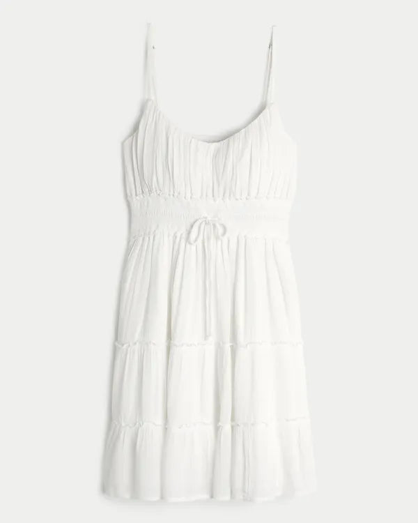 Smocked Waist Mini Dress