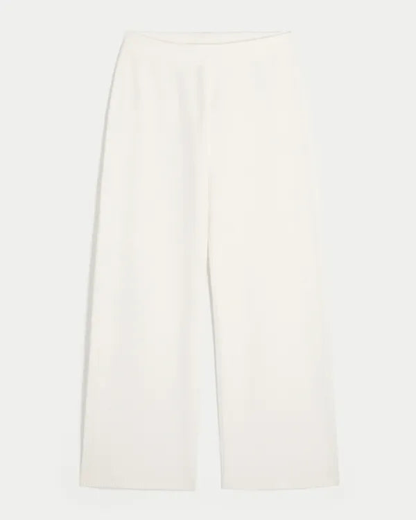 Gilly Hicks Heart Pointelle Straight Sweater-Knit Pants