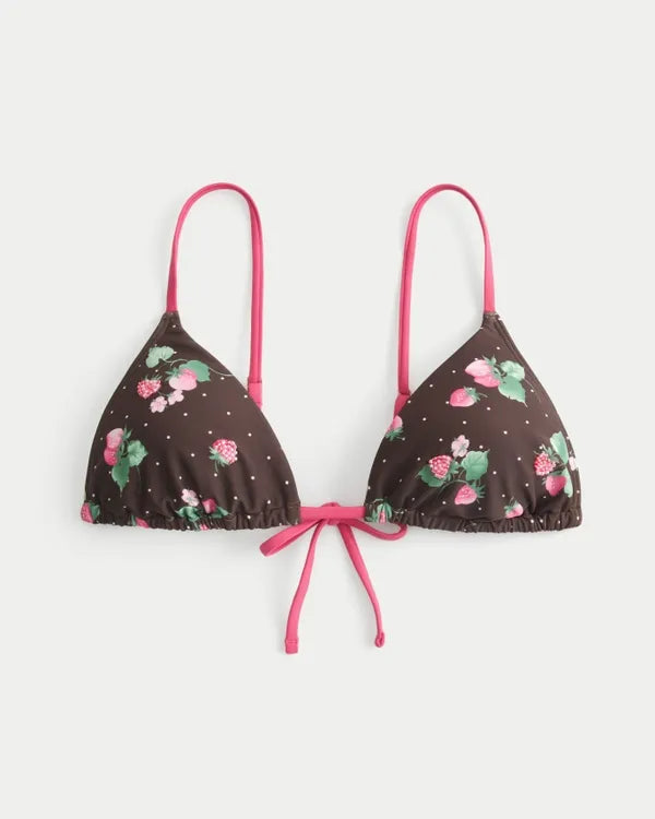 Beaded Over-the-Shoulder Triangle Bikini Top