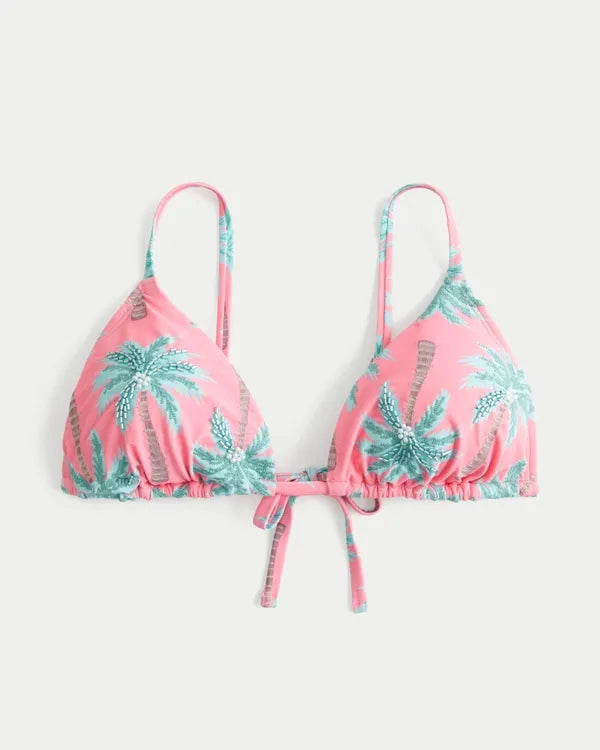 Beaded Over-the-Shoulder Triangle Bikini Top