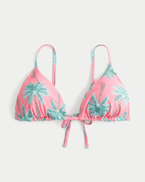 Beaded Over-the-Shoulder Triangle Bikini Top