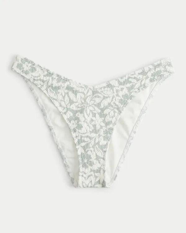 Crochet-Style High-Leg Cheeky Bikini Bottom