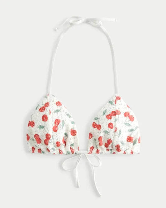 Crochet-Style String Triangle Bikini Top
