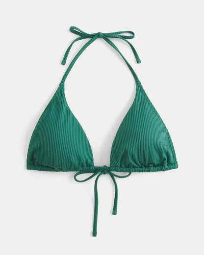 Ribbed Multi-Way Triangle Bikini Top