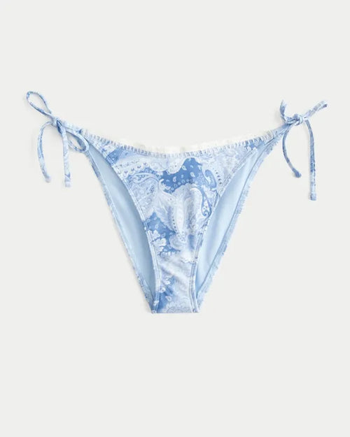 Stitched Trim Side Tie Cheeky Bikini Bottom