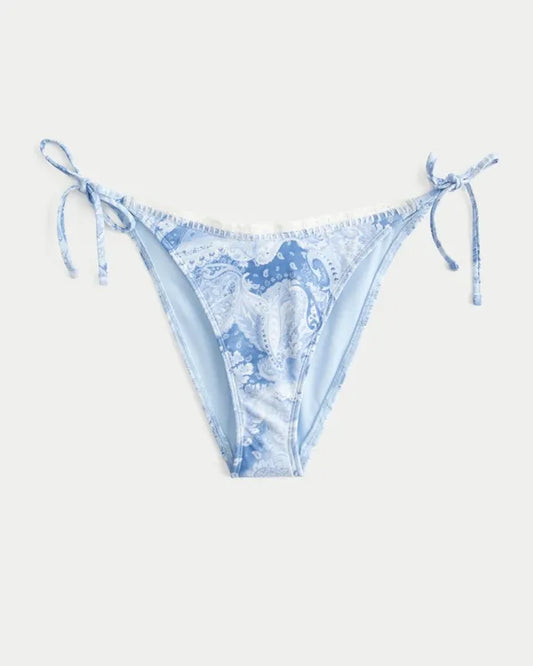 Stitched Trim Side Tie Cheeky Bikini Bottom