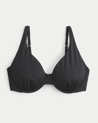 Curvy High Apex Ribbed Underwire Bikini Top