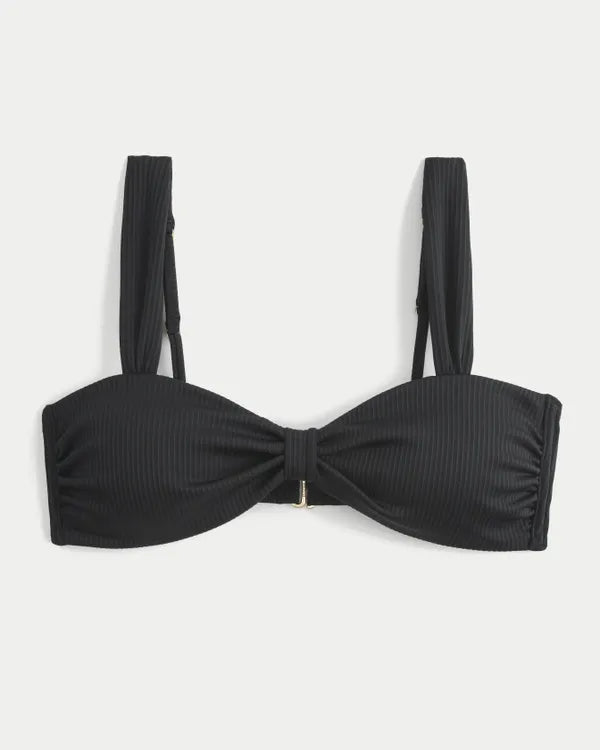 Ribbed Sweetheart Scoop Bikini Top