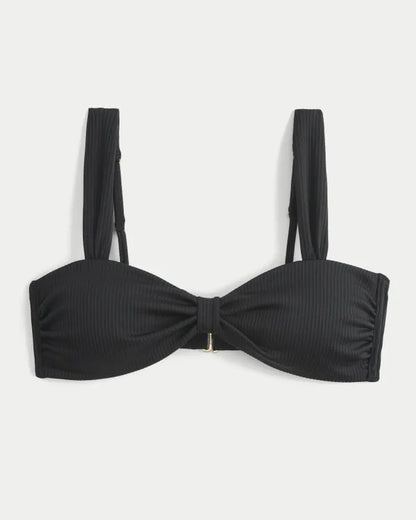Ribbed Sweetheart Scoop Bikini Top