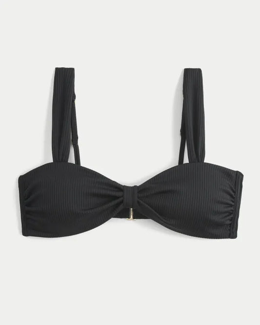 Ribbed Sweetheart Scoop Bikini Top